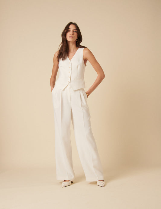 Image of White Jax Tailored Crepe Trousers