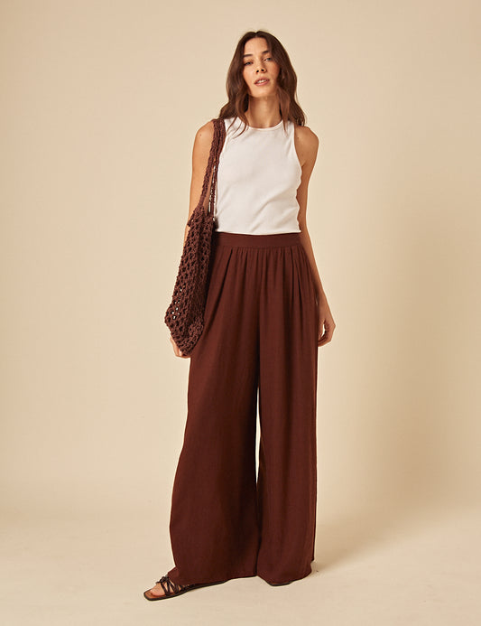 Brown Linen-blend Jerrow Trousers