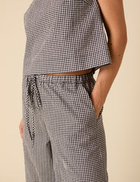 Black Gingham Relaxed Trousers