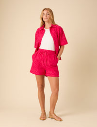 Pink Broderie Jet Shorts