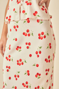 White Tomato Print Maxi Skirt