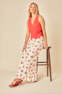 White Tomato Print Maxi Skirt