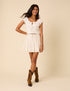 Cream Tiered Convertible Mini Skirt
