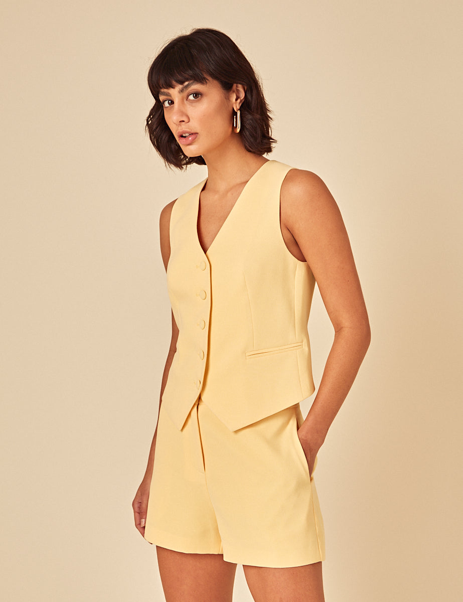 Butter Yellow Harper Tailored Shorts