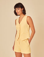 Butter Yellow Harper Tailored Shorts