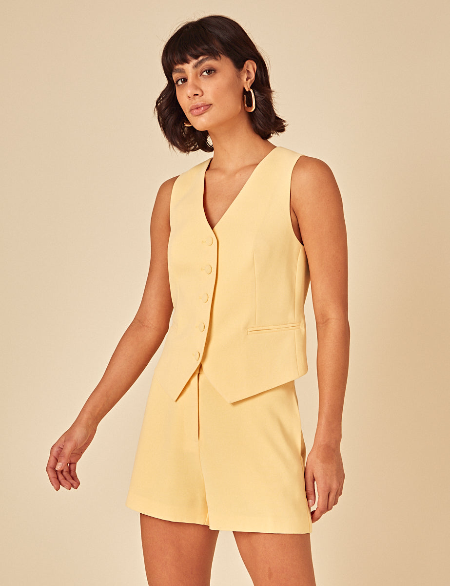 Butter Yellow Harper Tailored Shorts