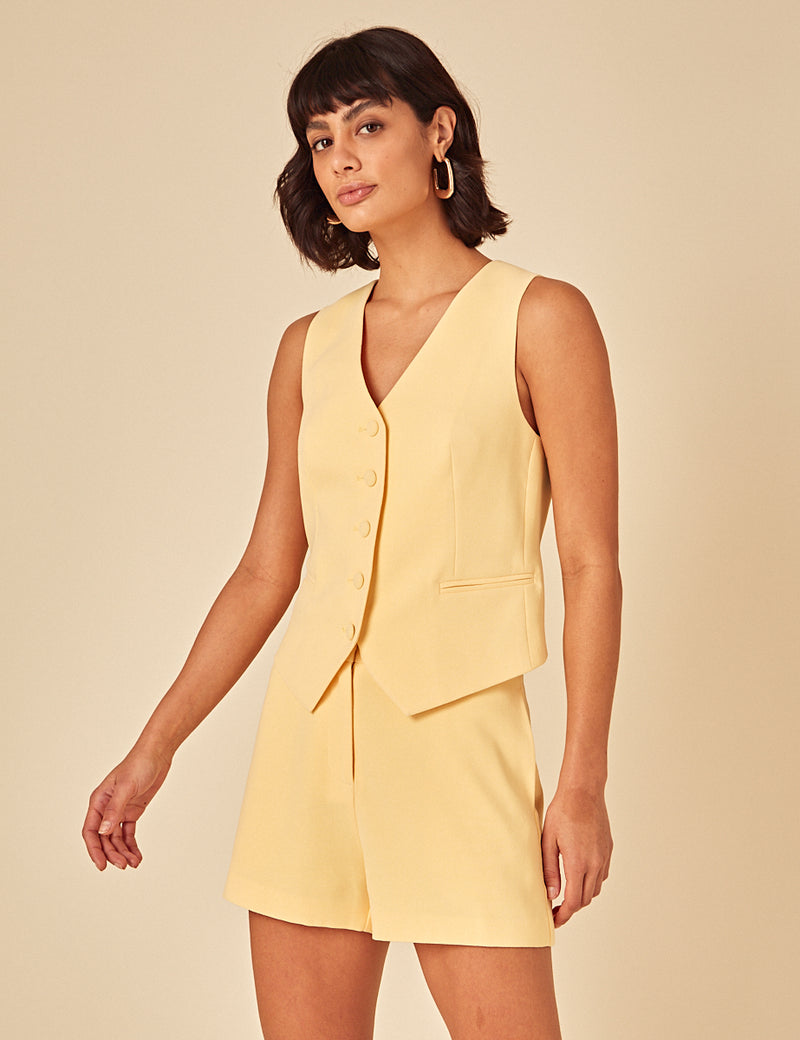 Butter Yellow Harper Tailored Shorts