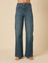Mid Wash Stretch Wide Leg Jeans