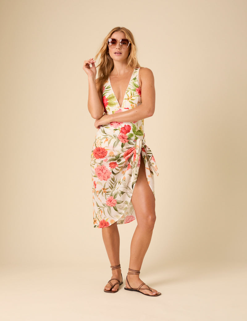White Floral Sarong