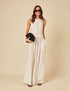 White Linen-Blend Wide Leg Jerrow Trousers