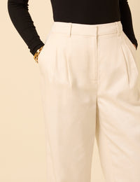 White Tailored Wide Leg Trousers