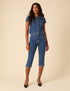 Blue Denim Capri Trousers
