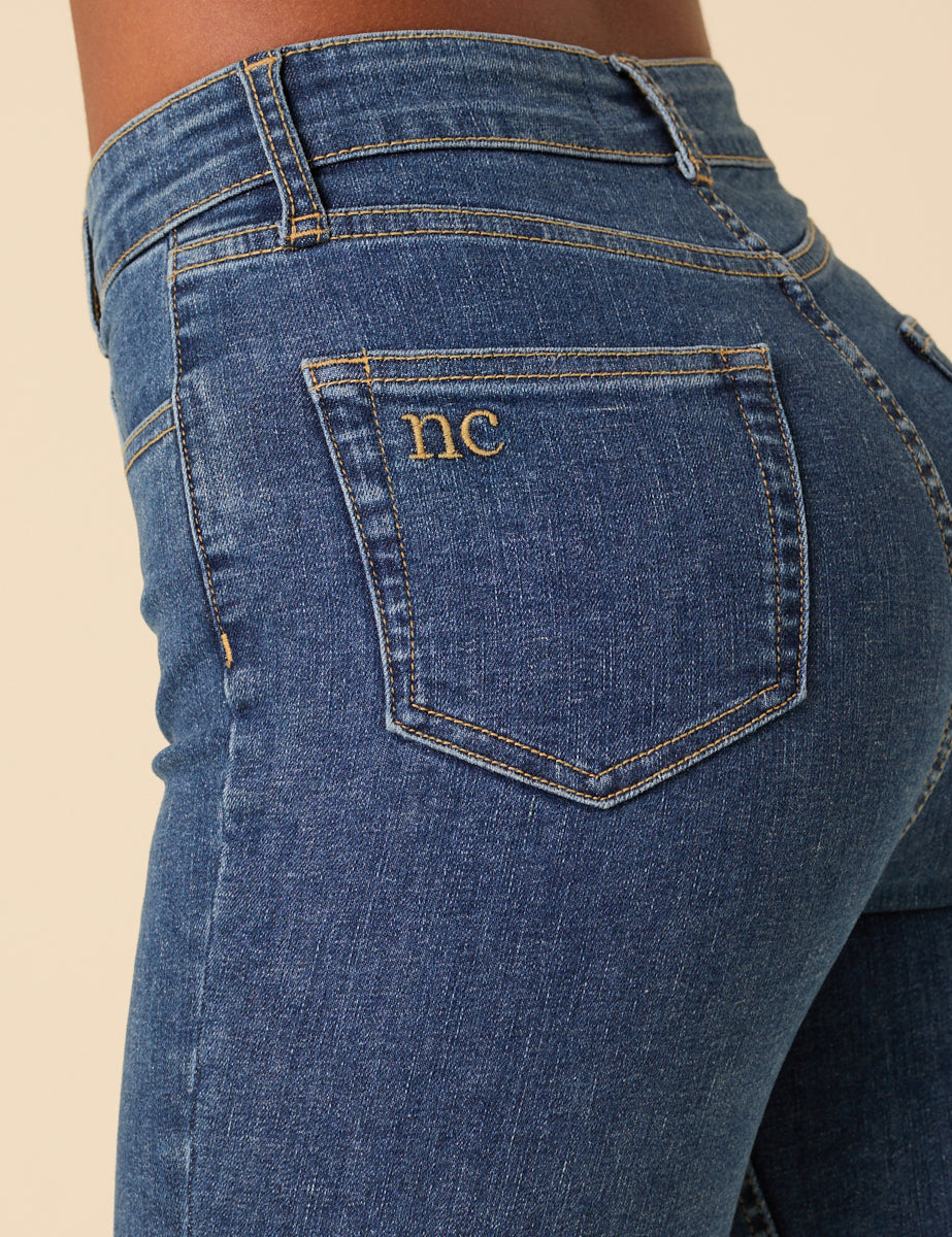 Blue Denim Capri Trousers