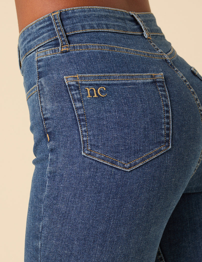 Blue Denim Capri Trousers