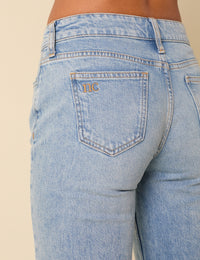 Blue Low Rise Straight Leg Jeans