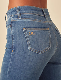 Blue Stretch Wide Leg Jeans