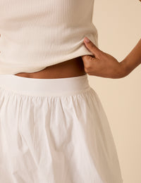 White Bubble Hem Mini Skirt