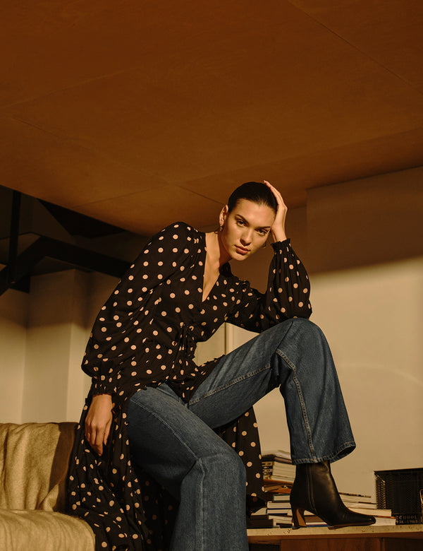 Blue Mid Rise Carnaby Wide Leg Jeans