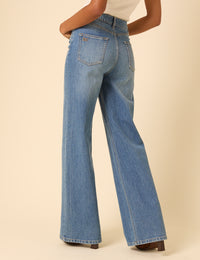 Blue High Rise Soho Wide Leg Jeans