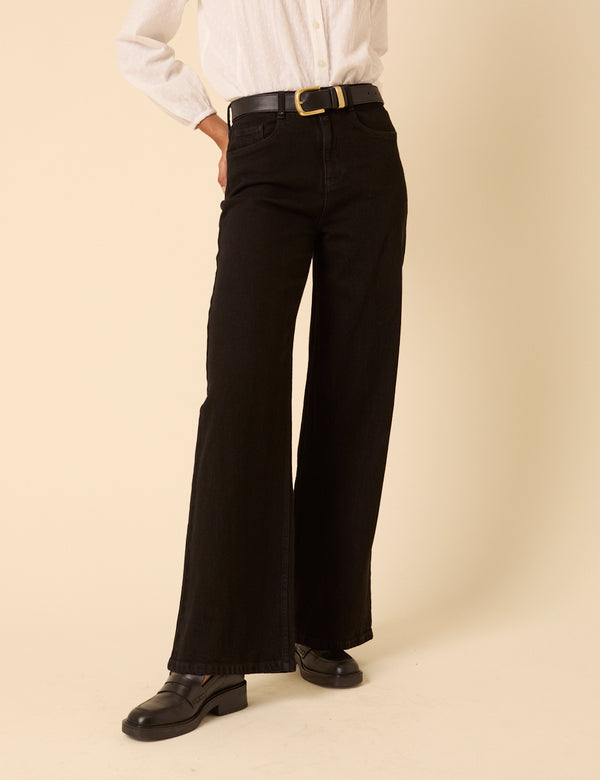 Black High Rise Soho Wide Leg Jeans