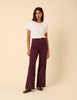 Burgundy High Rise Soho Wide Leg Jeans
