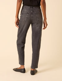Washed Black Mid Rise Camden Tapered Jeans