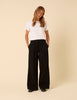 Black Pleated High-Waisted Trousers