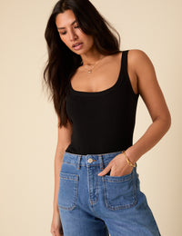 Blue Denim Cropped Wide Leg Jeans