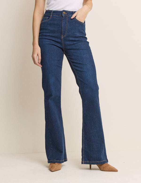 Dark Blue High Rise Mayfair Bootcut Jeans