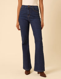 Dark Blue High Rise Mayfair Bootcut Jeans