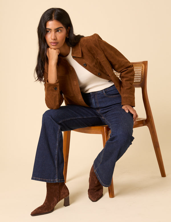 Dark Blue High Rise Mayfair Bootcut Jeans