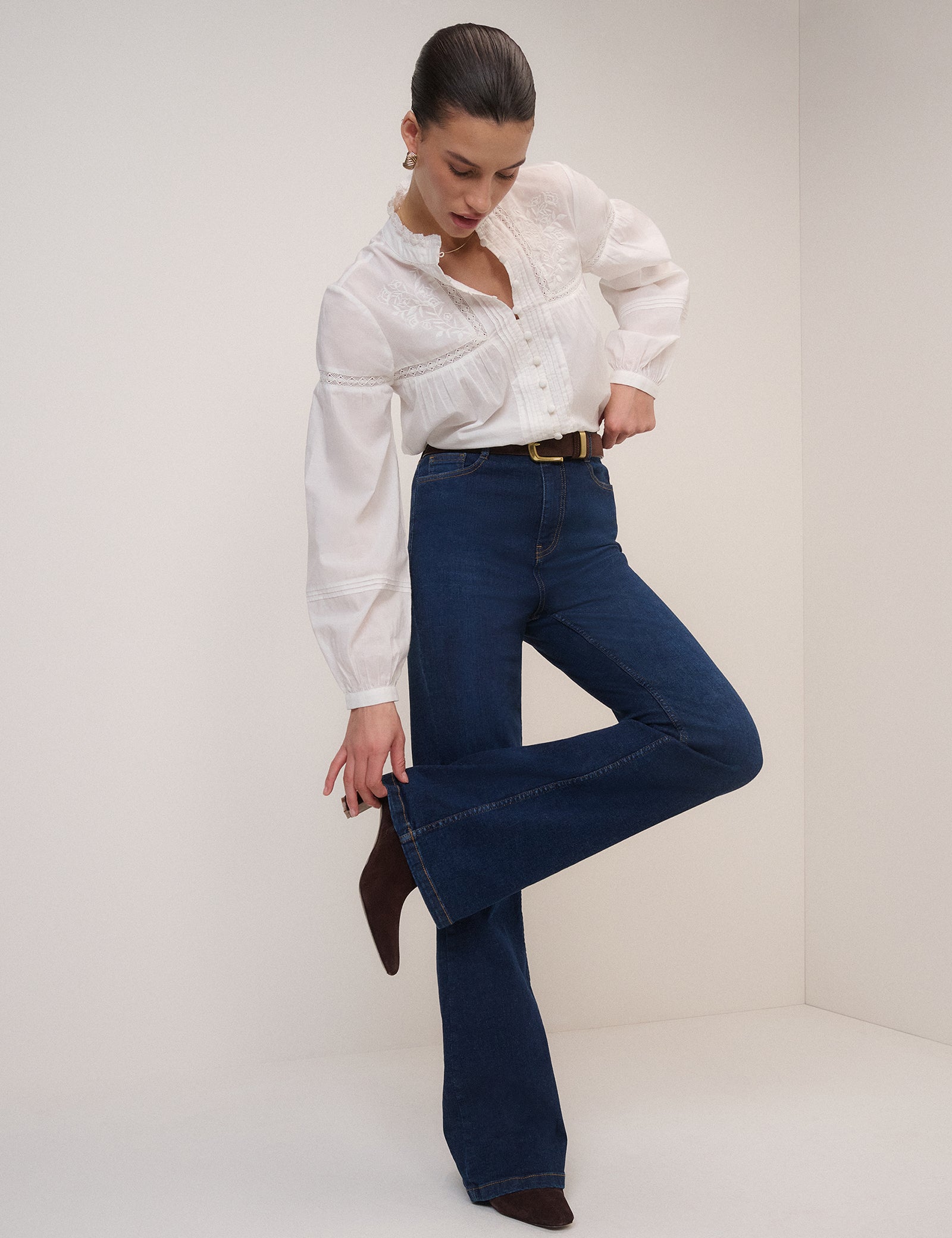 Dark Blue High Rise Mayfair Bootcut Jeans