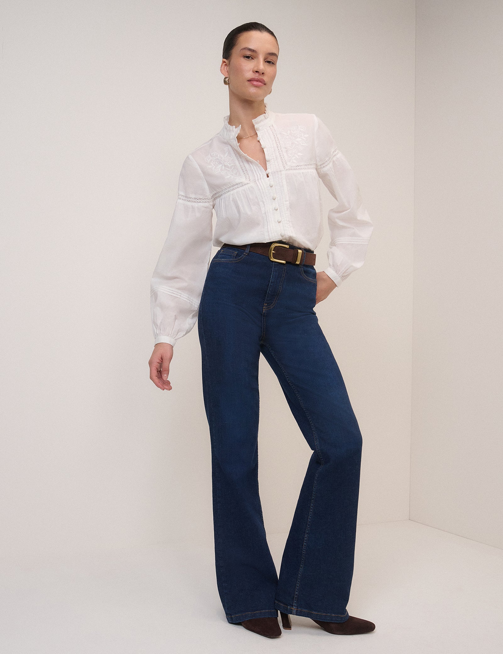 Dark Blue High Rise Mayfair Bootcut Jeans