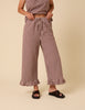 Brown Gingham Wide Leg Trousers