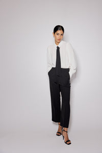 Black Tuxedo Cigarette Trousers