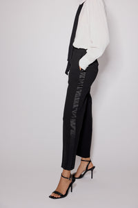 Black Tuxedo Cigarette Trousers