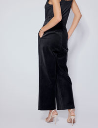 Black High Waisted Velvet Trousers