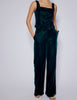 Green Velvet Straight Leg Trousers