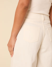 White Denim A-Line Bermuda Shorts