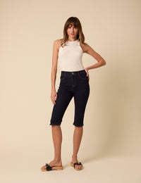Dark Denim Capri Jeans