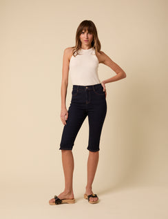 Dark Denim Capri Jeans