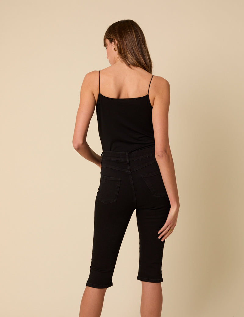 Black Denim Capri Jeans