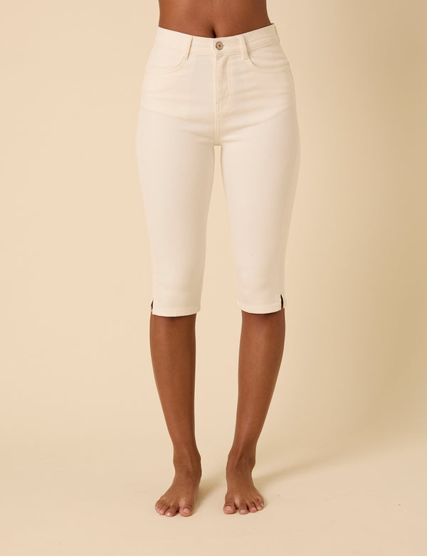 White Denim Capri Trousers