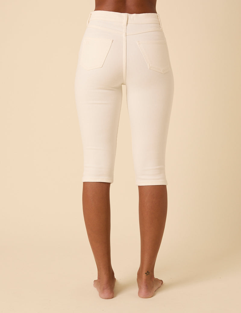 White Denim Capri Trousers