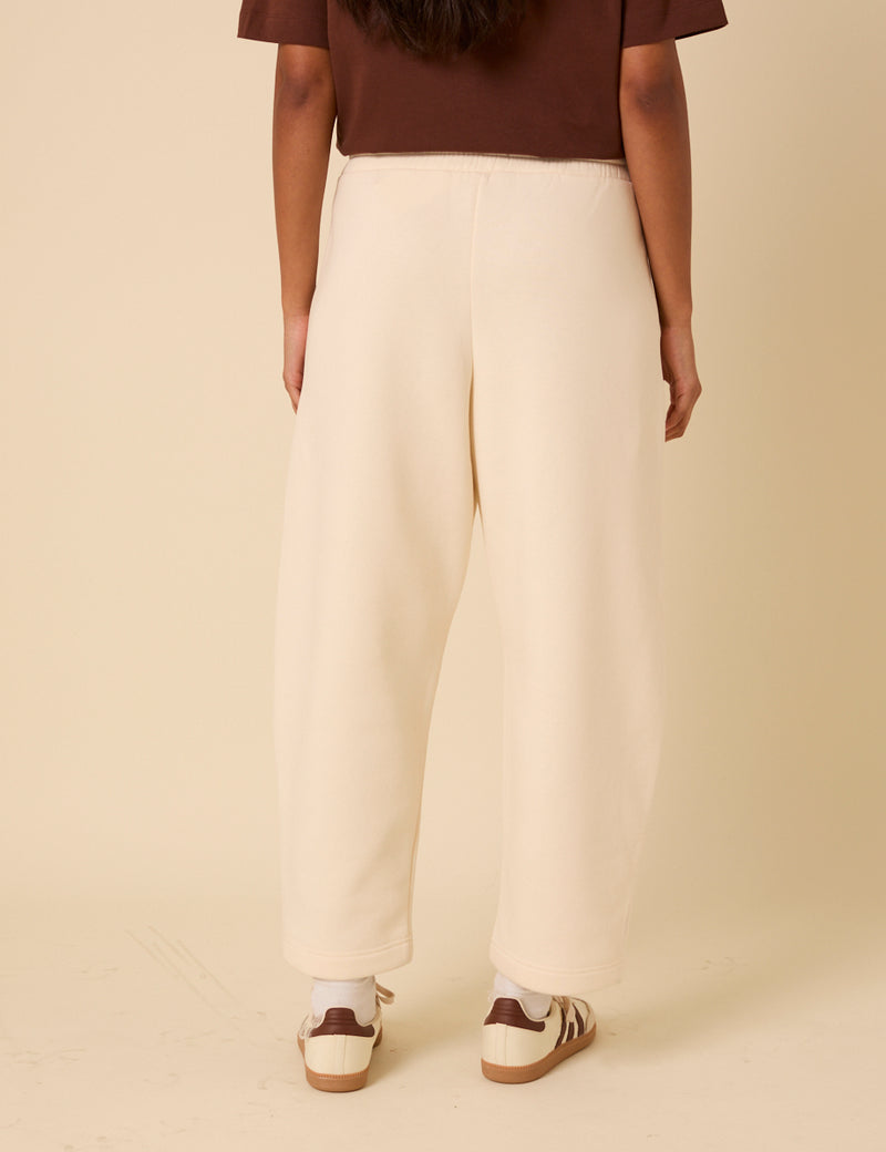 Cream Barrel Leg Joggers