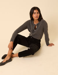 Black Cord Putney Barrel Leg Jeans