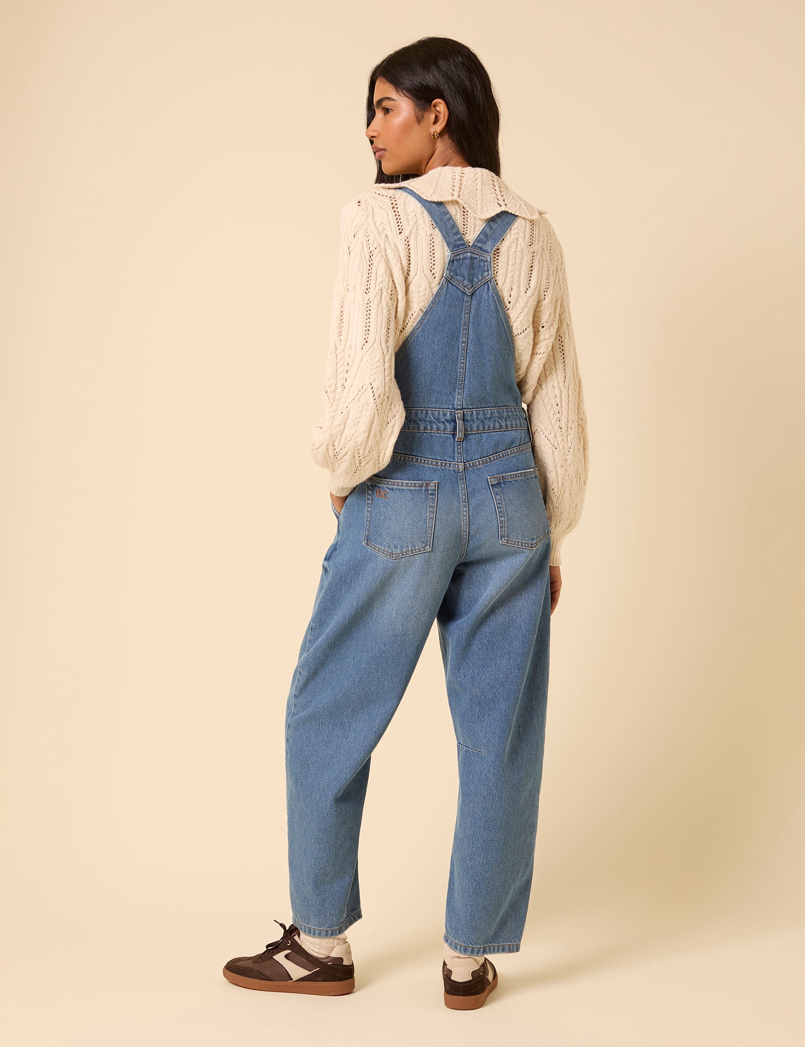 Blue Denim Barrel Leg Dungarees