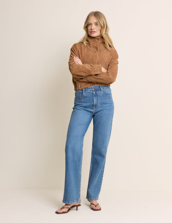 Blue High Rise Kingston Straight Leg Jeans