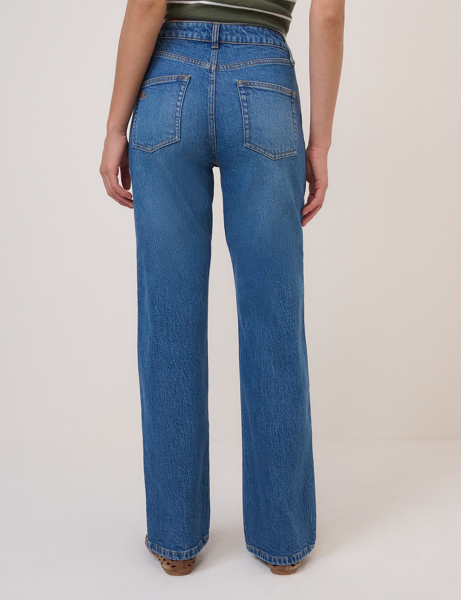 Blue High Rise Kingston Straight Leg Jeans