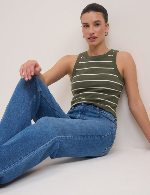 Blue High Rise Kingston Straight Leg Jeans